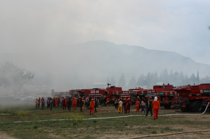 BUCAK’TA GERÇEĞİ ARATMAYAN YANGIN TATBİKATI 