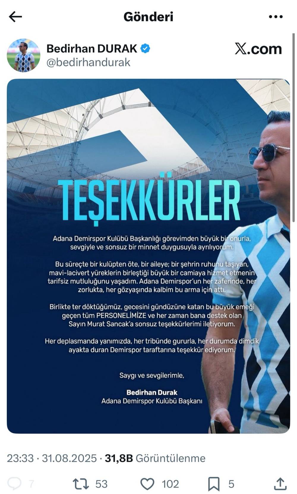 Başkan Durak, istifa etti