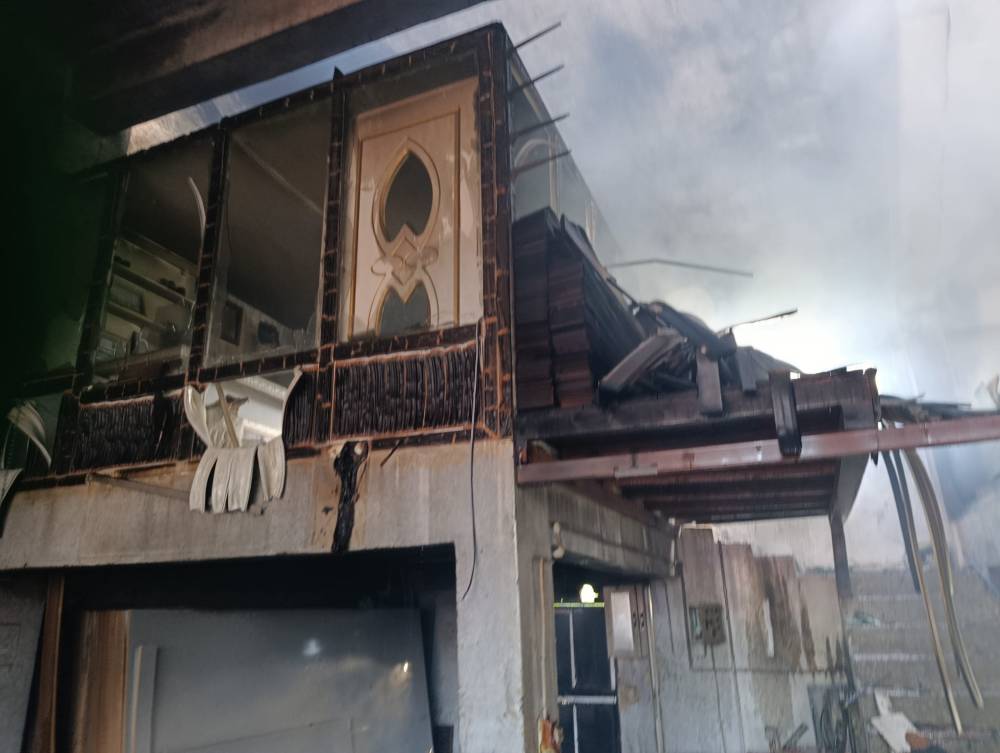 Ordu'da mobilya at&ouml;lyesinde yangın