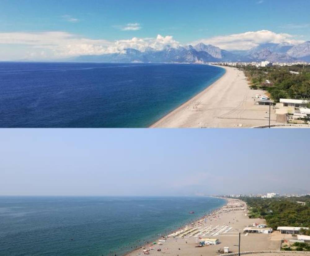 Nem oranı yüzde 85'e yükseldi, Antalya'yı nem bulutları kapladı