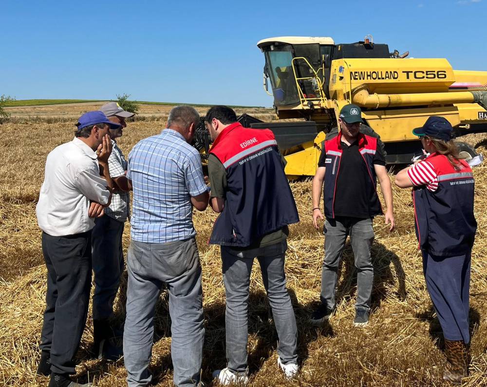 Edirne&rsquo;de hasat sezonuyla birlikte bi&ccedil;erd&ouml;ver kontrollerine de başlandı