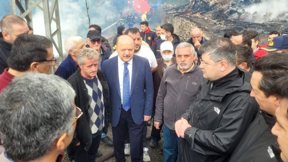 K&ouml;yde &ccedil;ıkan yangında 11 ev yandı (3)