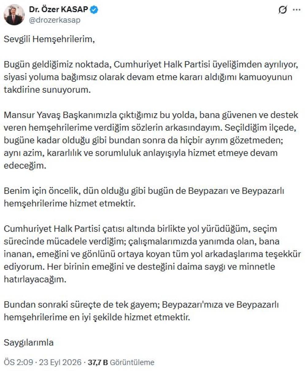 Ankara'da 6 il&ccedil;e belediye başkanı CHP'den istifa etti