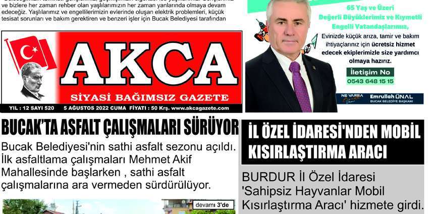 Akca Gazete 520. Sayı 