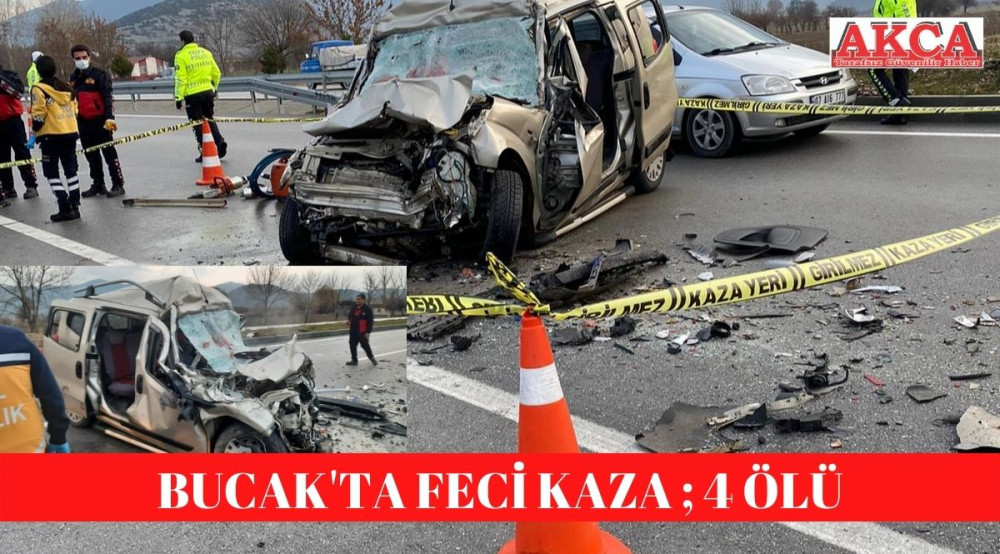 Antalya Burdur karayolunda kaza : 4 kişi öldü