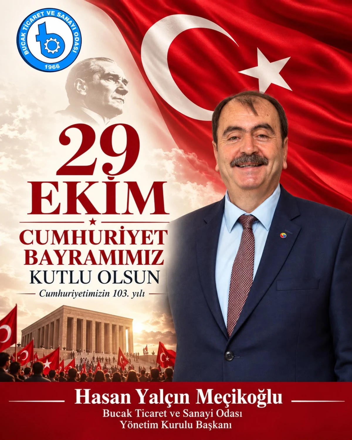 BAŞKAN ME&Ccedil;İKOĞLU&rsquo;NDAN 29 EKİM CUMHURİYET BAYRAMI MESAJI