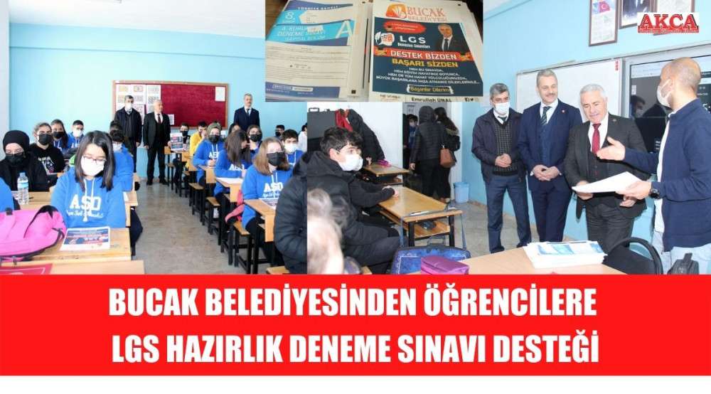 BUCAK BELEDİYESİNDEN ÖĞRENCİLERE  LGS HAZIRLIK DENEME SINAVI DESTEĞİ