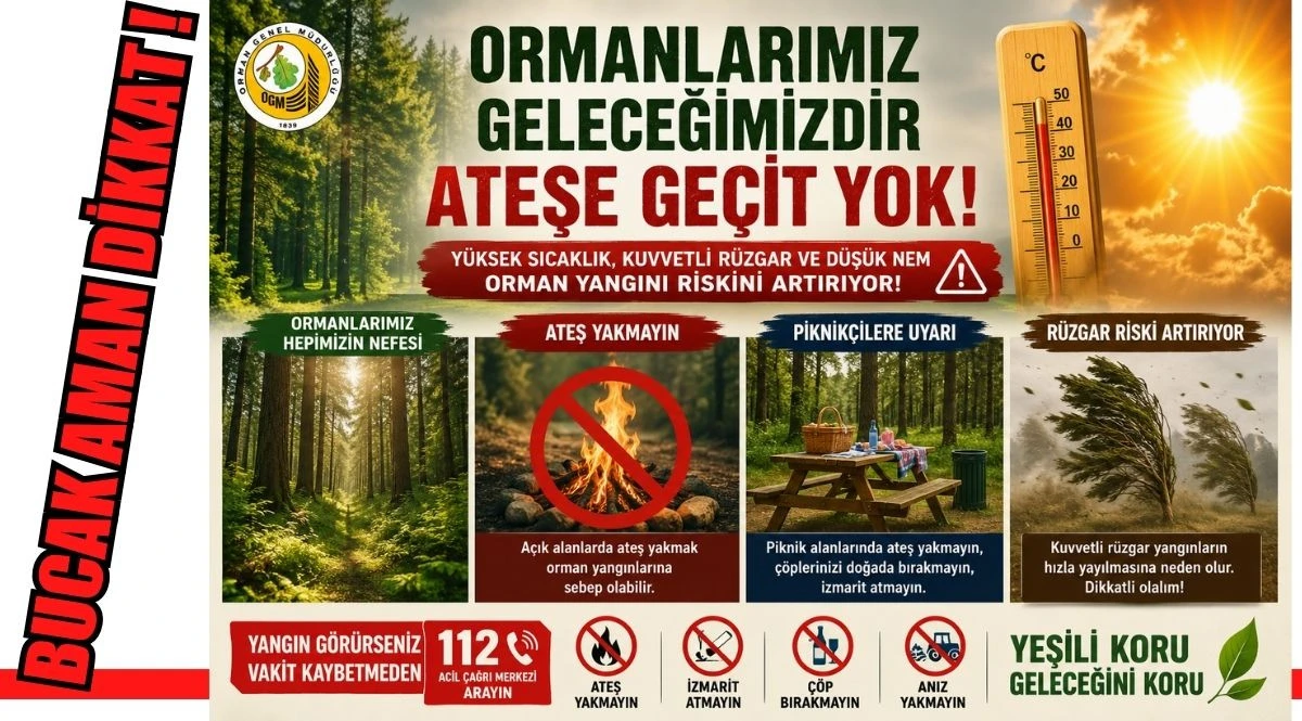 Bucak Orman İşletme M&uuml;d&uuml;rl&uuml;ğ&uuml;'nden yangın uyarısı
