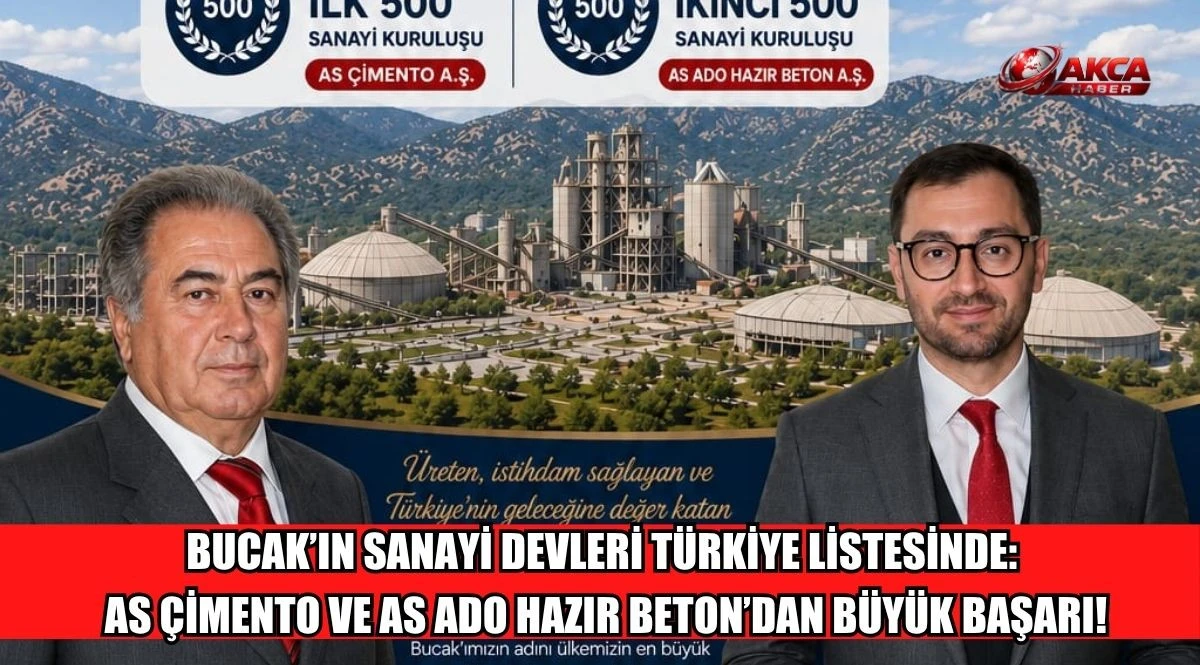 BUCAK&rsquo;IN SANAYİ DEVLERİ T&Uuml;RKİYE LİSTESİNDE: AS &Ccedil;İMENTO VE AS ADO HAZIR BETON&rsquo;DAN B&Uuml;Y&Uuml;K BAŞARI!
