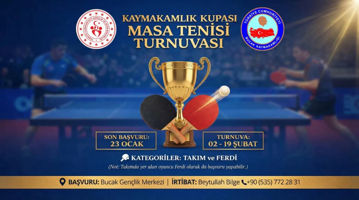 Bucak&rsquo;ta Kaymakamlık Kupası Masa Tenisi Halk Turnuvası D&uuml;zenlenecek