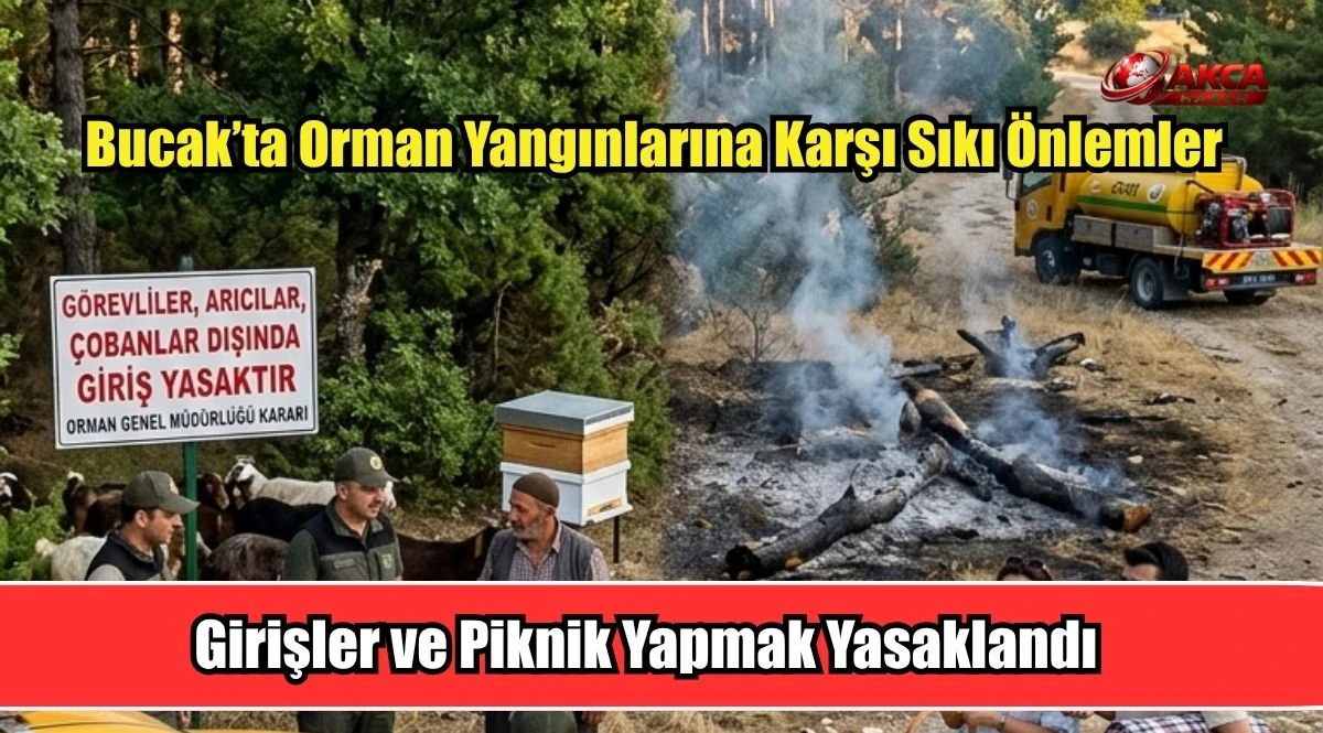 Bucak&rsquo;ta Orman Yangınlarına Karşı Sıkı &Ouml;nlemler: Girişler ve Piknik Yapmak Yasaklandı