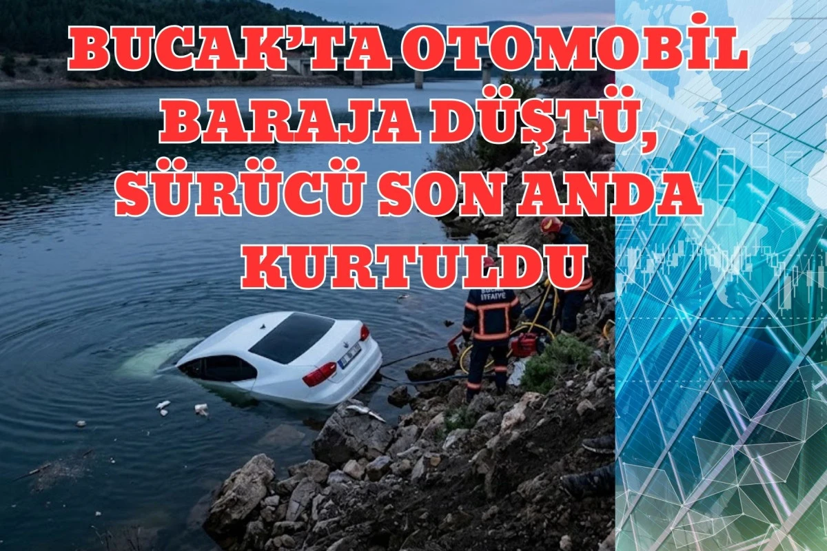Bucak&rsquo;ta Otomobil Baraja D&uuml;şt&uuml;, S&uuml;r&uuml;c&uuml; Son Anda Kurtuldu