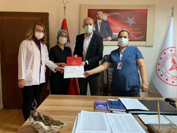 Burdur Devlet Hastanesi'ne teşekkür belgesi