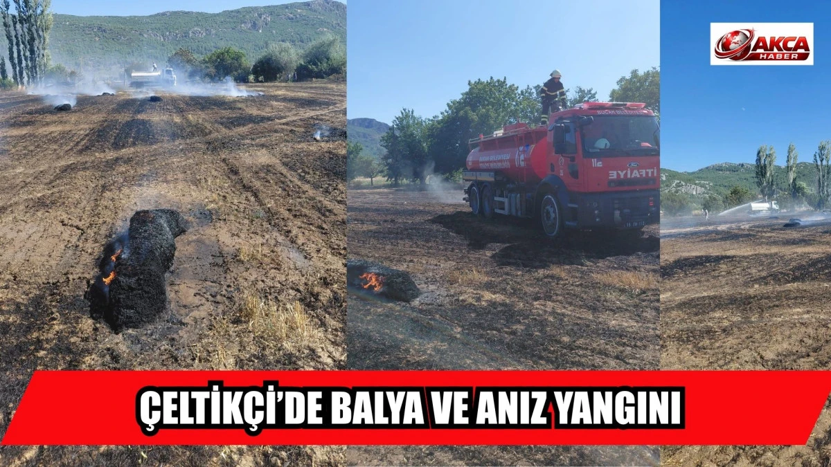 &Ccedil;ELTİK&Ccedil;İ&rsquo;DE BALYA VE ANIZ YANGINI