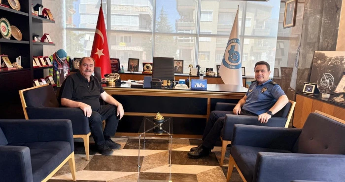 EMNİYET M&Uuml;D&Uuml;R&Uuml; NAİL &Ccedil;ELİK&rsquo;TEN BAŞKAN ME&Ccedil;İKOĞLU&rsquo;NA VEDA ZİYARETİ