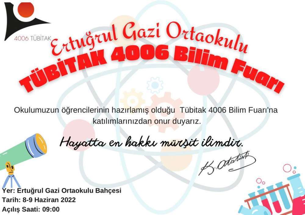 Ertuğrul Gazi Ortaokulunda TÜBİTAK 4006 Bilim Fuarı