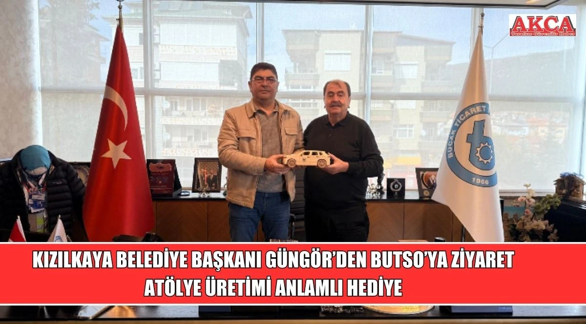 KIZILKAYA BELEDİYE BAŞKANI G&Uuml;NG&Ouml;R&rsquo;DEN BUTSO&rsquo;YA ZİYARET: AT&Ouml;LYE &Uuml;RETİMİ ANLAMLI HEDİYE