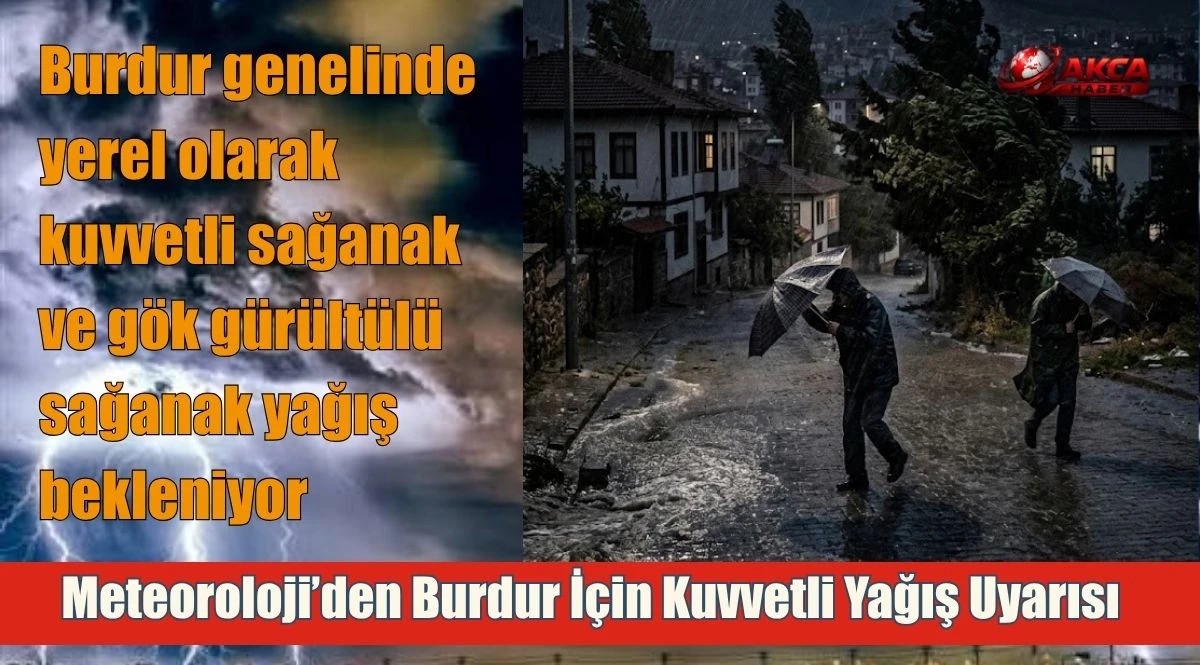 Meteoroloji&rsquo;den Burdur İ&ccedil;in Kuvvetli Yağış Uyarısı