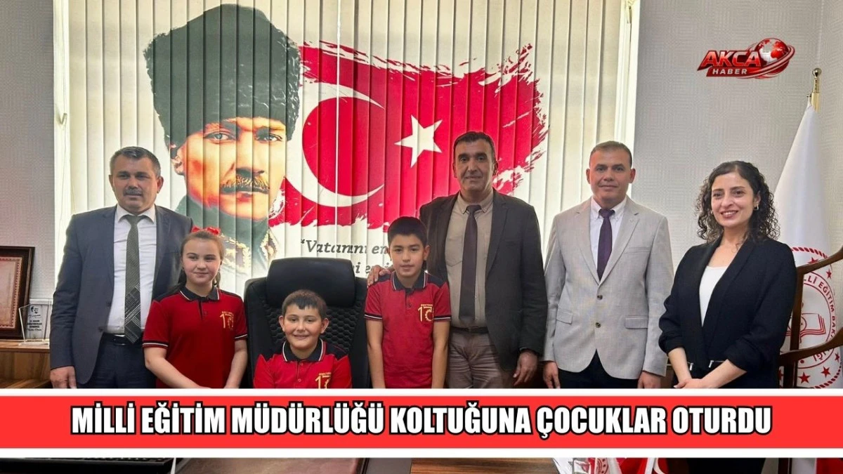 MİLLİ EĞİTİM M&Uuml;D&Uuml;RL&Uuml;Ğ&Uuml; KOLTUĞUNA &Ccedil;OCUKLAR OTURDU