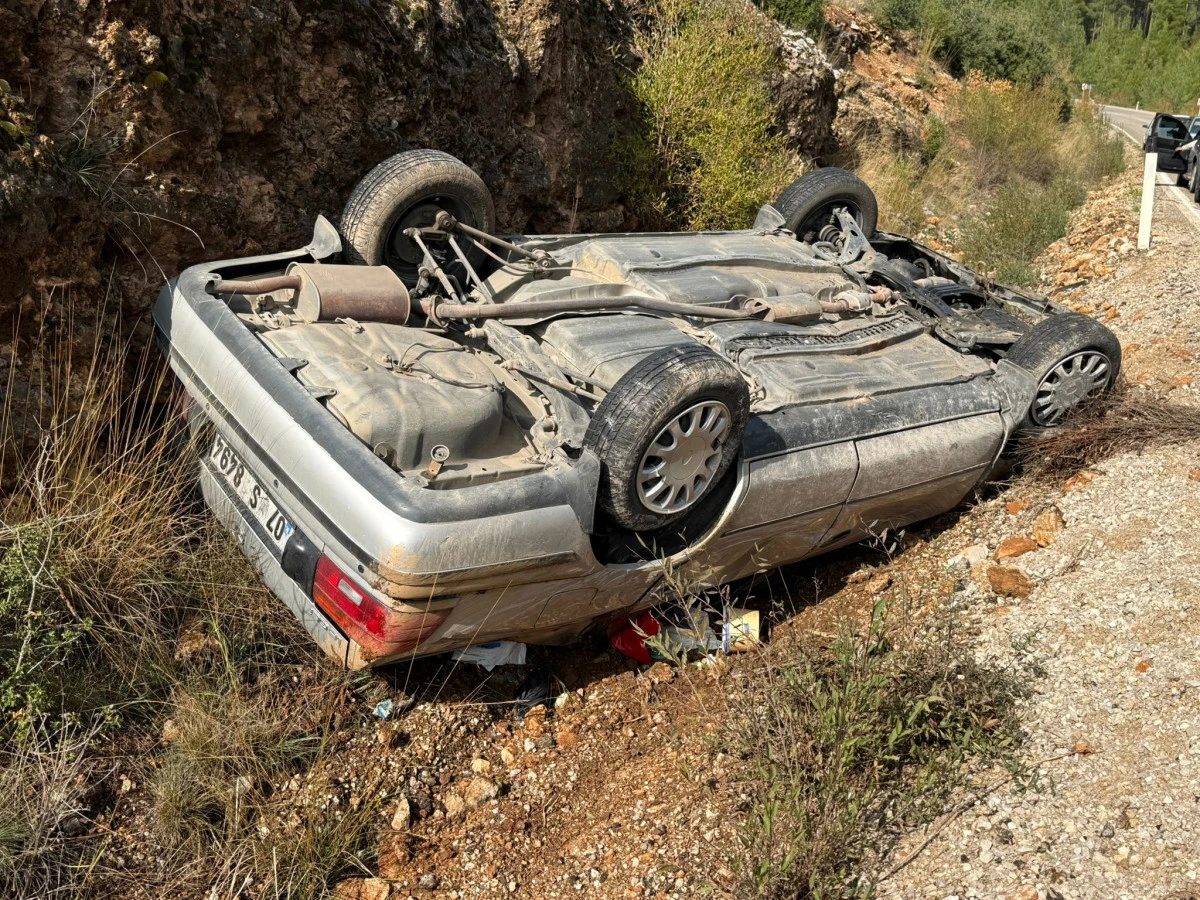 Yağış nedeniyle kayan araç takla attı: 1 yaralı