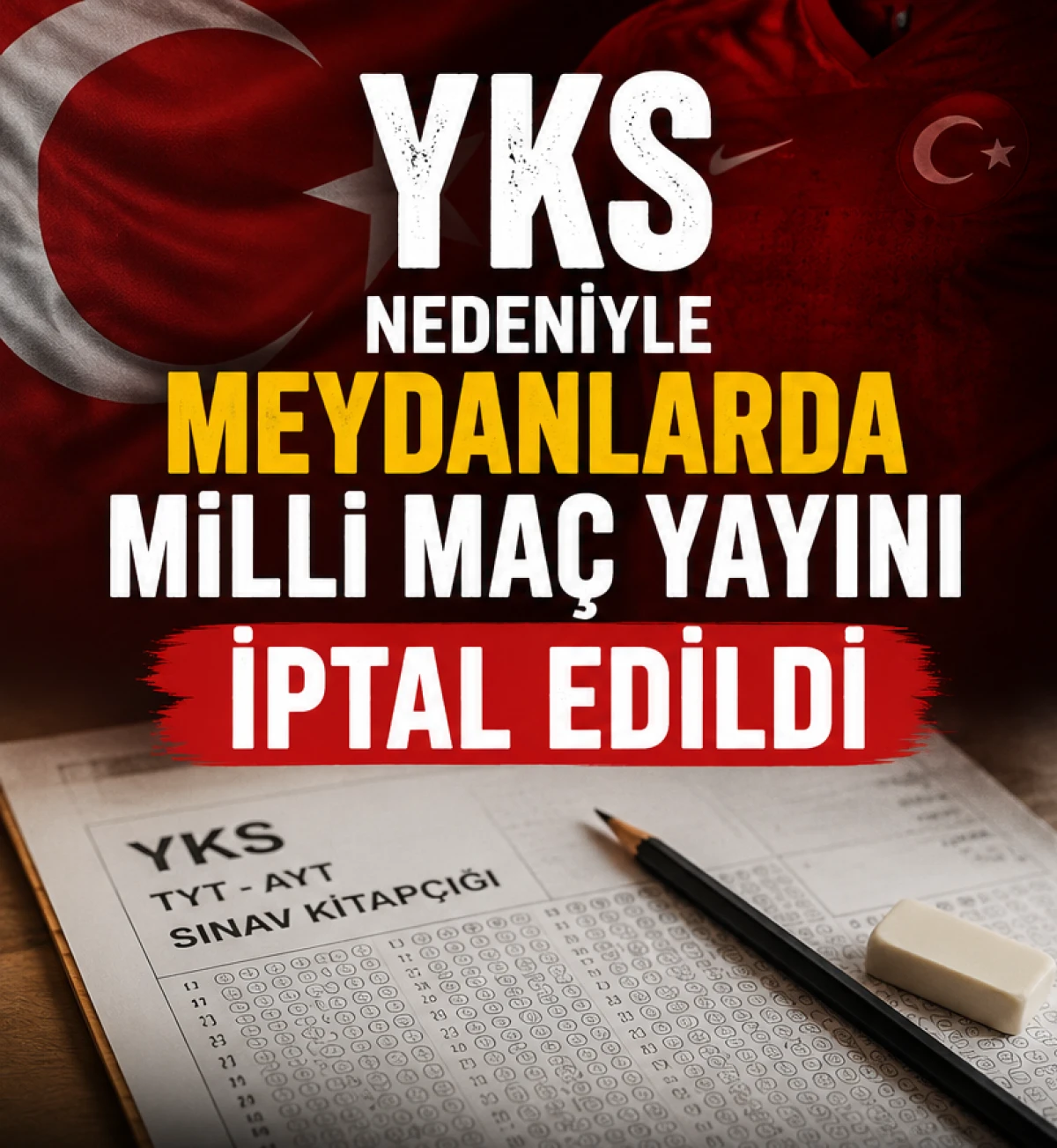 YKS NEDENİYLE MEYDANLARDA MİLLİ MA&Ccedil; YAYINI YAPILMAYACAK