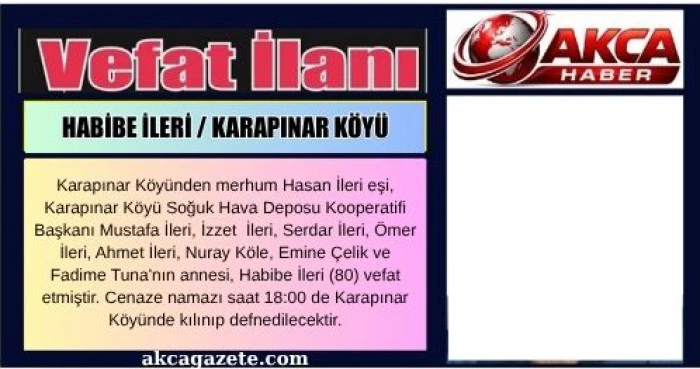 HABİBE İLERİ / KARAPINAR KÖYÜ 