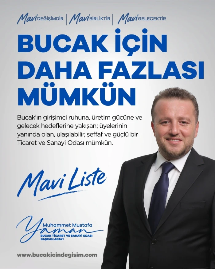 MUSTAFA MUHAMMET YAMAN, BUCAK TİCARET VE SANAYİ ODASI BAŞKANLIĞINA ADAYLIĞINI A&Ccedil;IKLADI